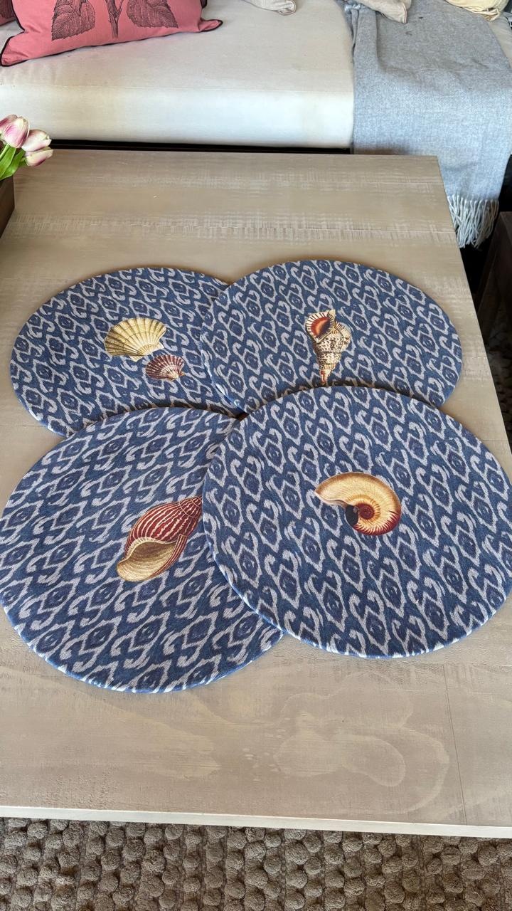 Set 4 bajo plato azul diseño 1