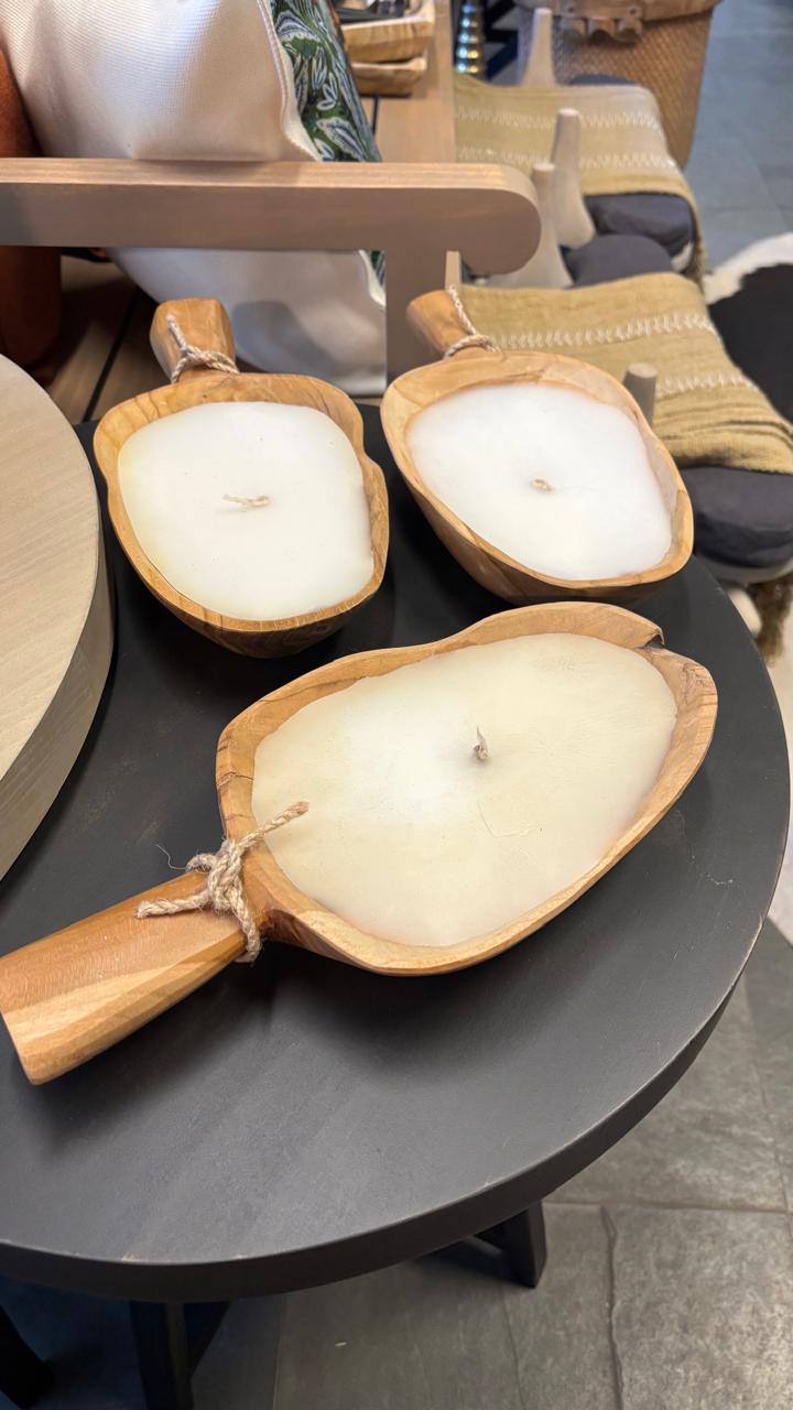 Vela madera diseño pala