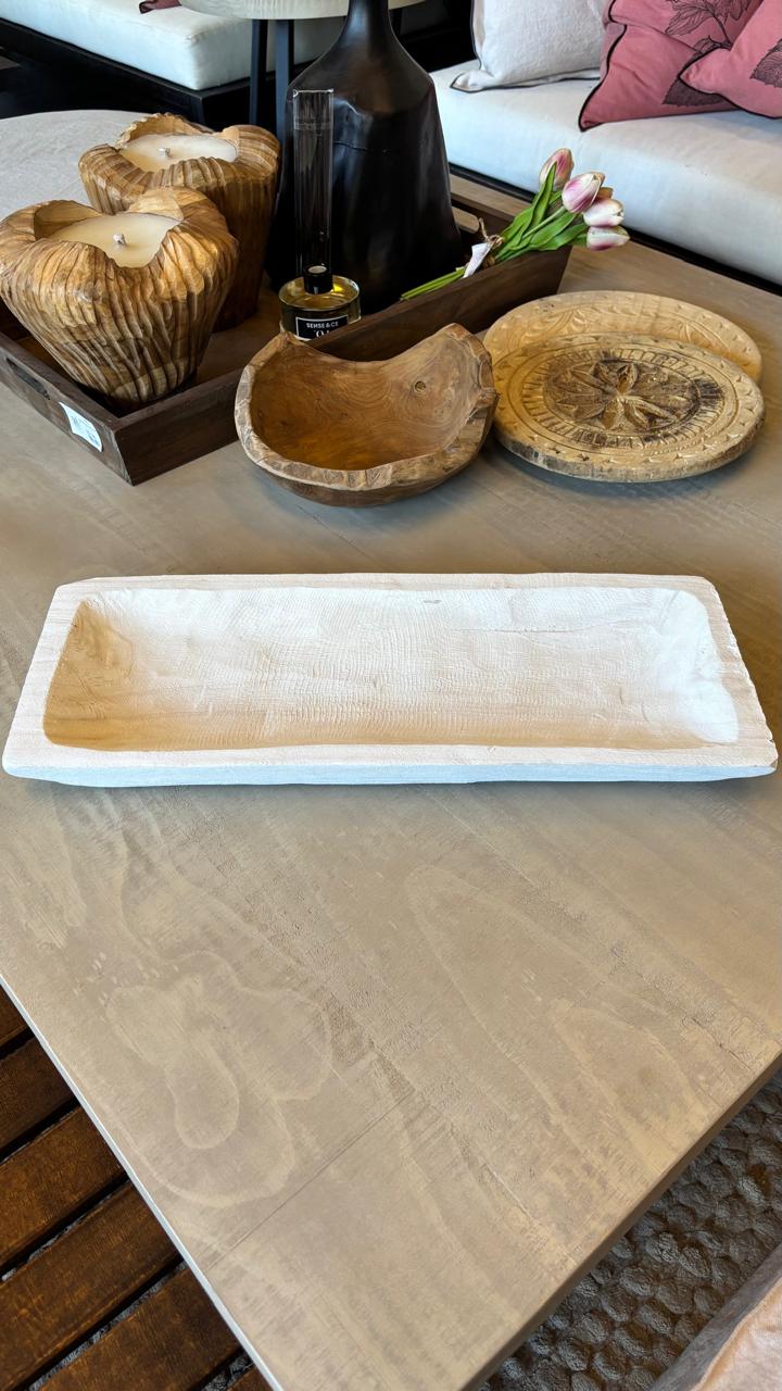 Bandeja rectangular grande blanca