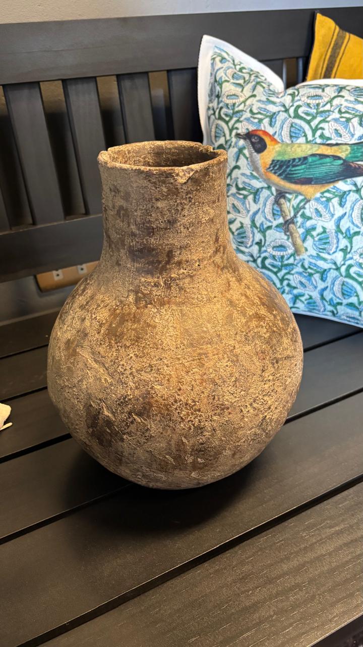 Vasija ceramica envejecida l diseño 4