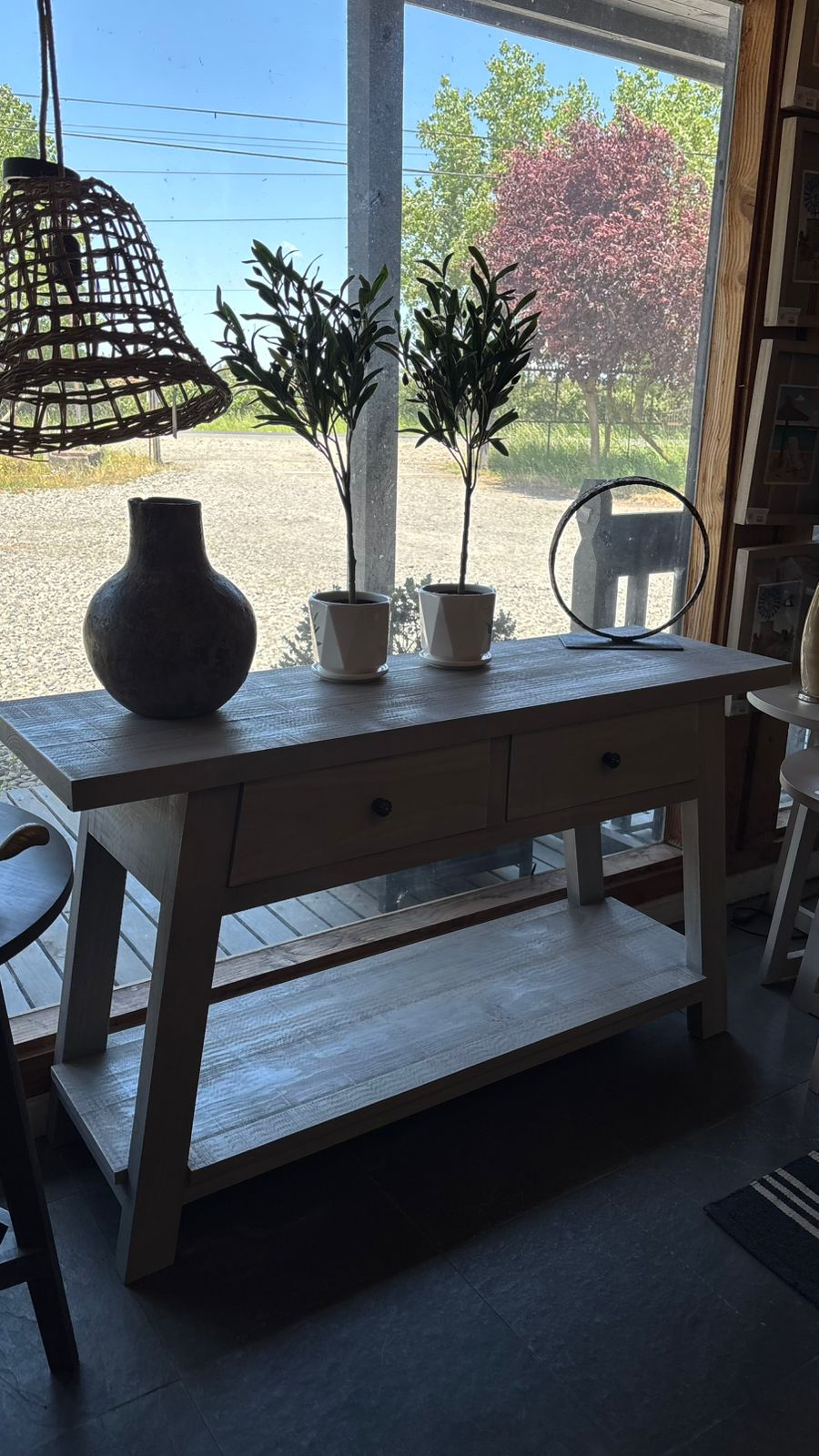 Arrimo eduardo 130x40x75 pátina gris