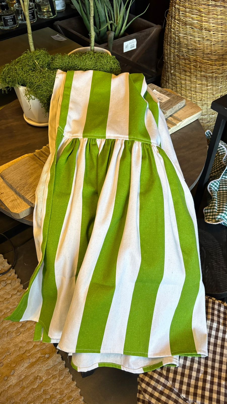 Camino de mesa rayas verde blanco 250x55