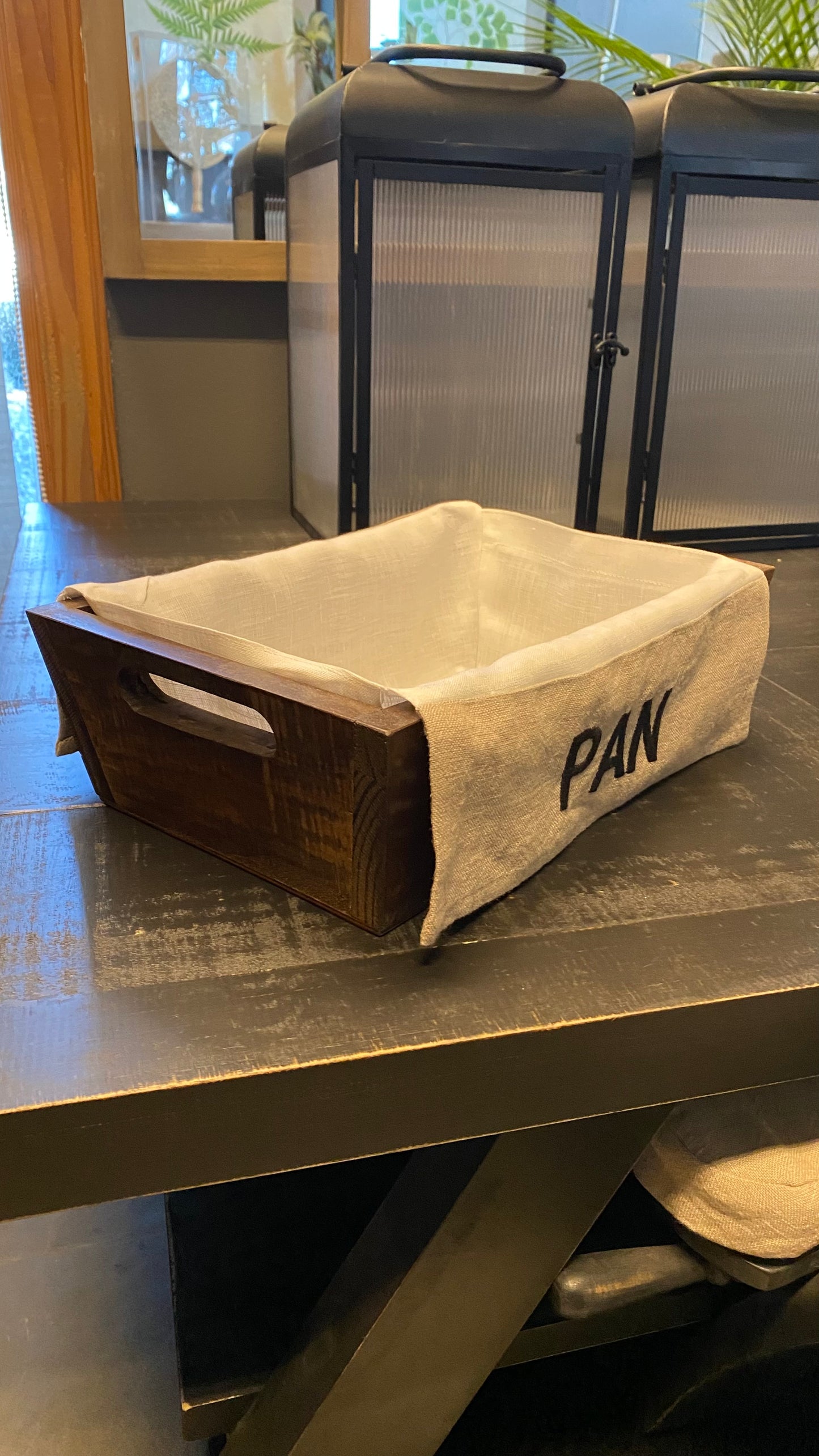 Panera teñido Café con funda de lino