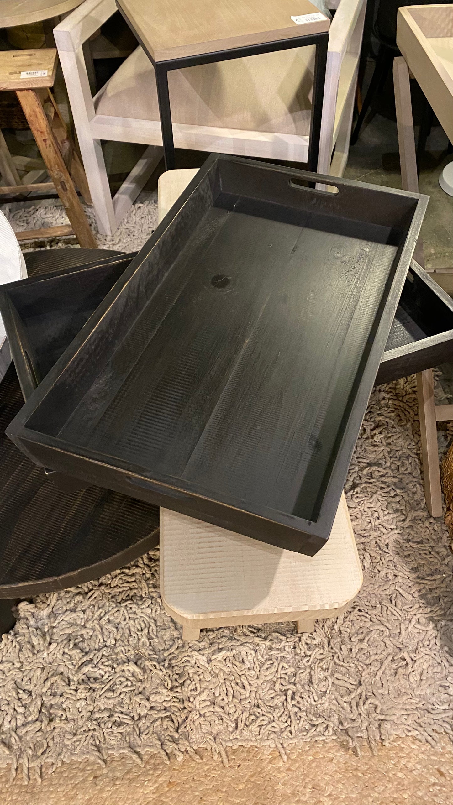 Bandeja de trago pátina negra