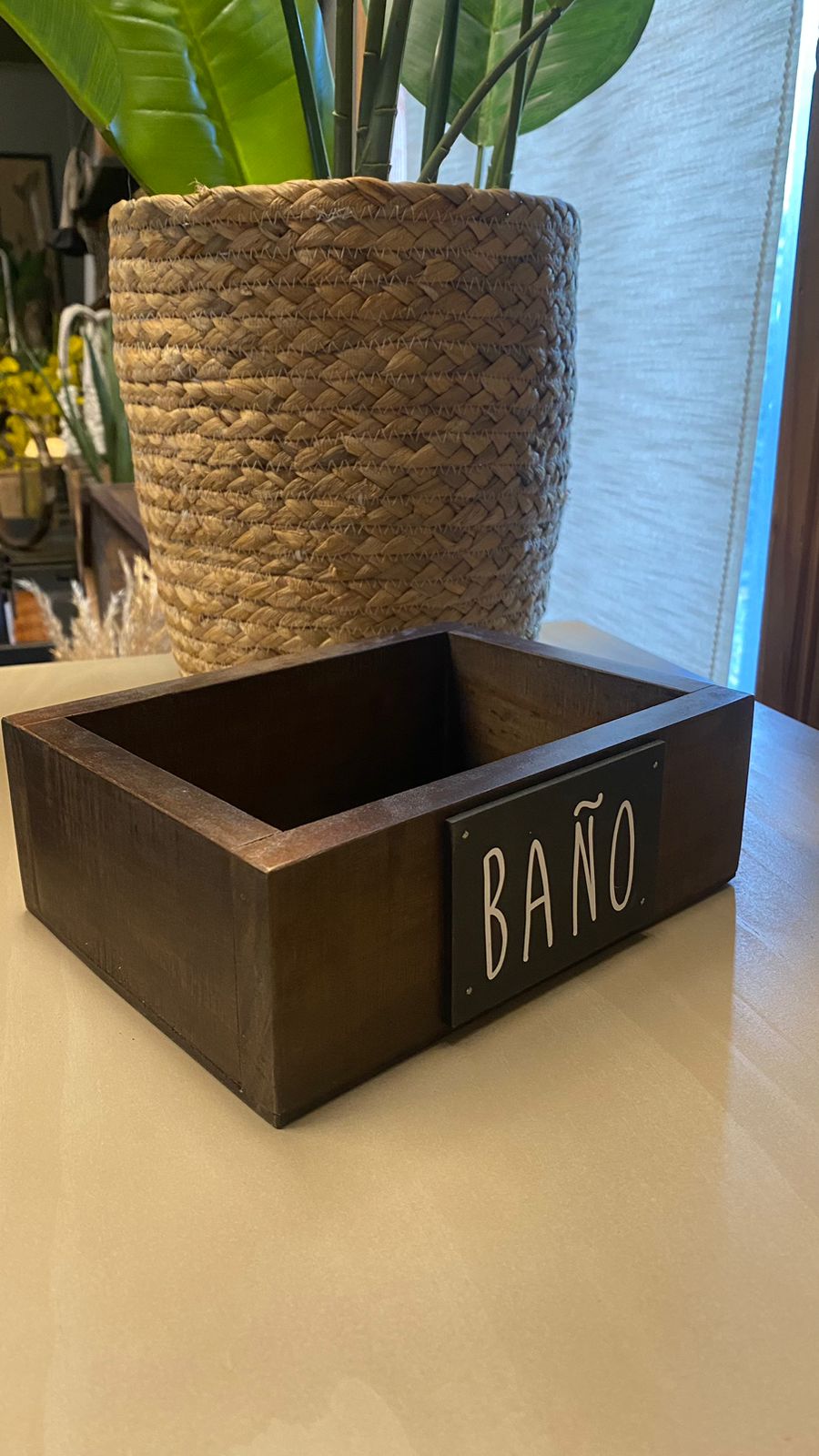 Caja de baño chica teñido Café