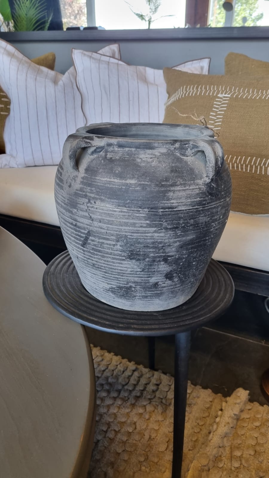 Vasija cerámica antiguo 4 asas