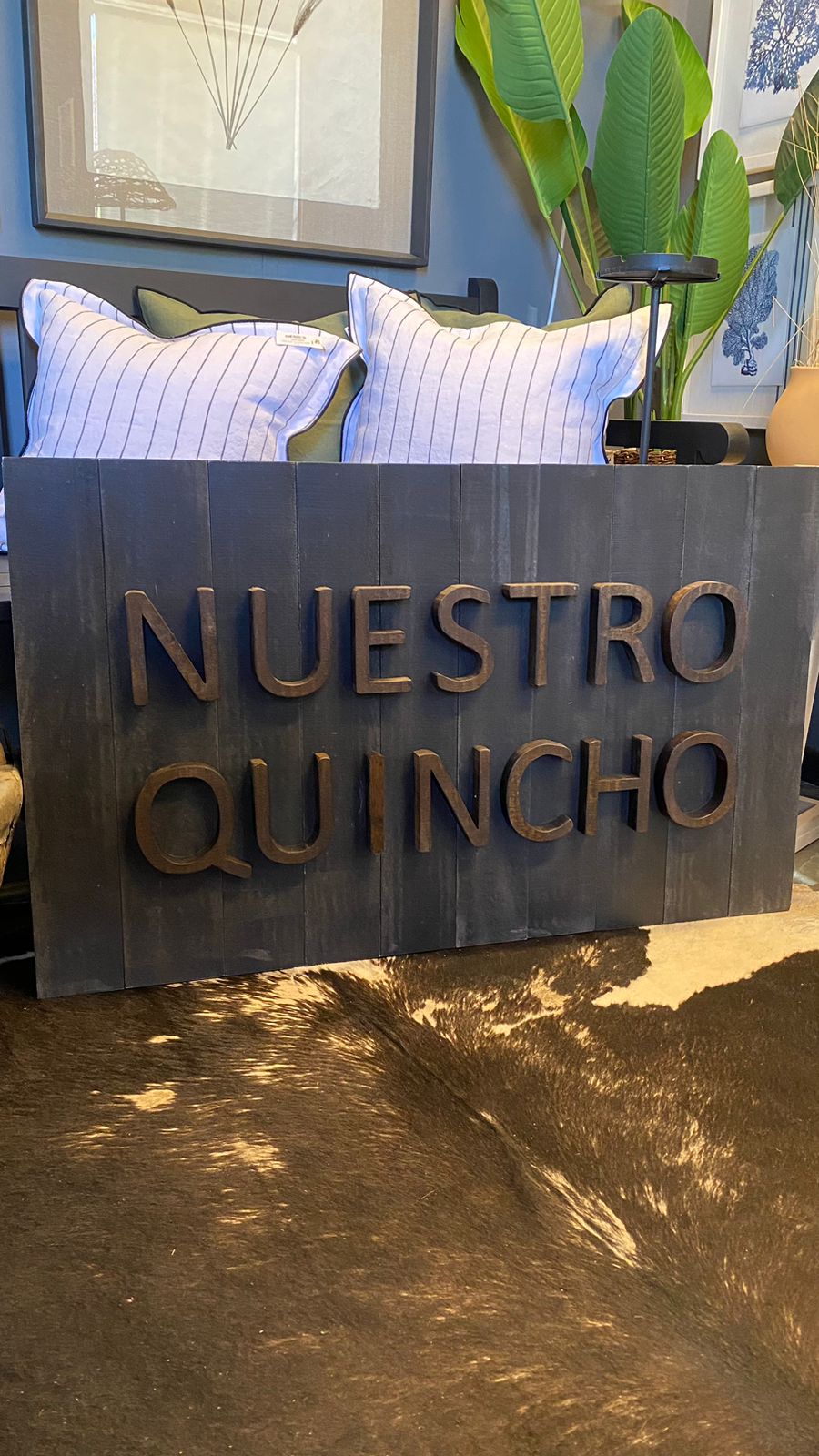 Letrero madera 100x60 nuestro quincho