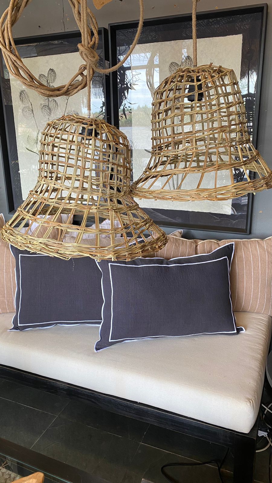 Lámpara colgante manila diseño sombrero