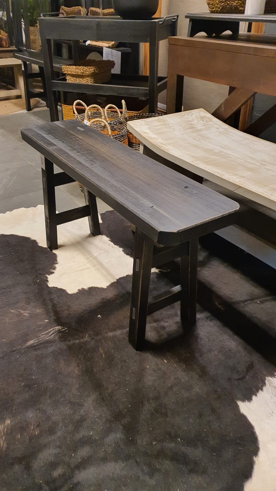 Banqueta Tere 90x23x45 pátina negra