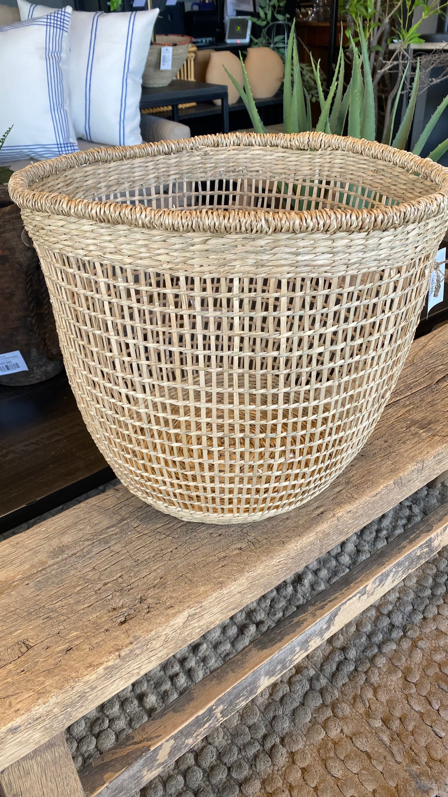 Canasto malla fibra natural xl