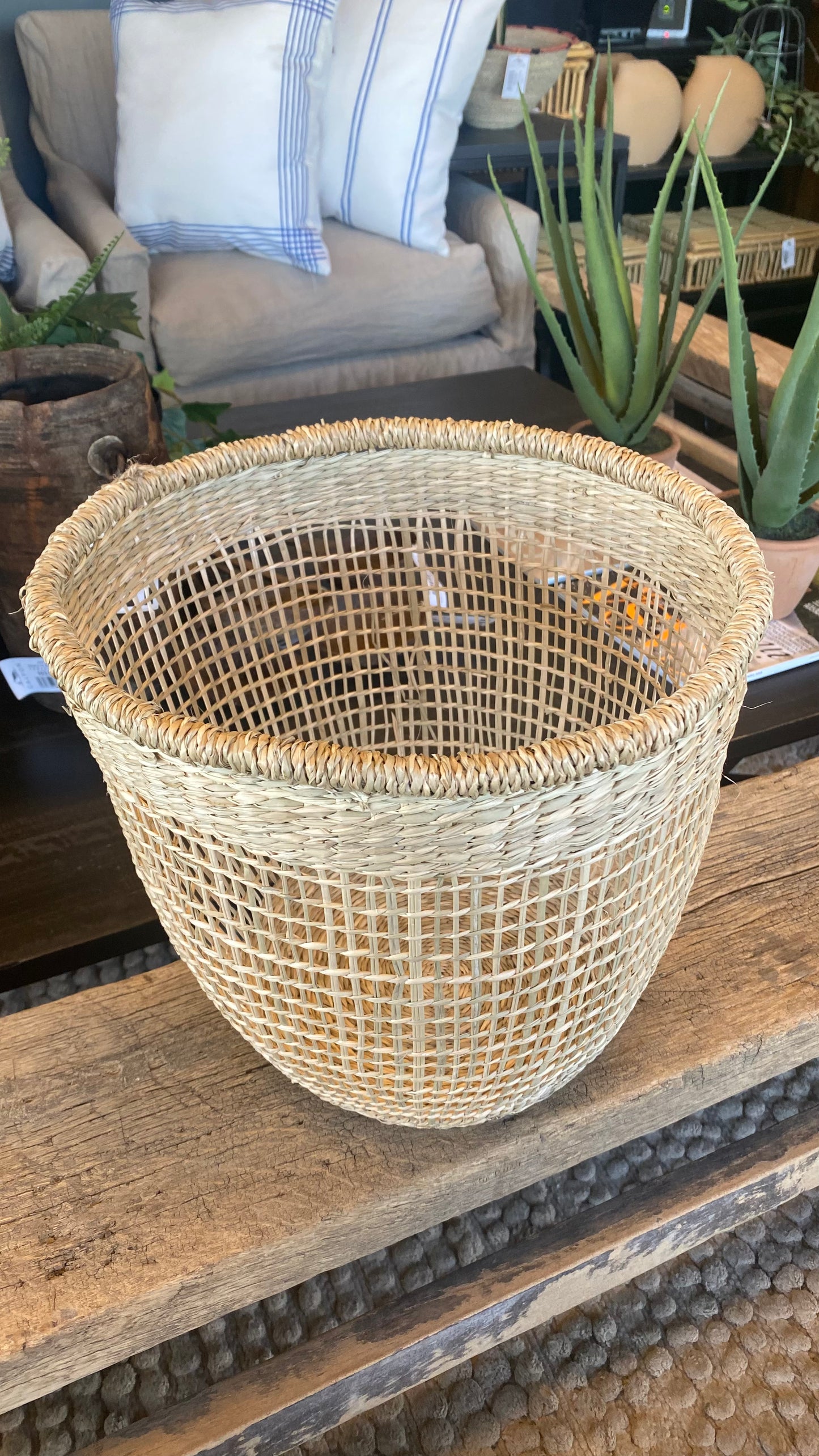 Canasto malla fibra natural m