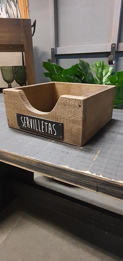 Servilletero — Teñido Café 20x20x9