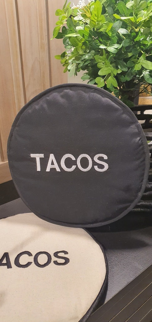 Funda de Taco Bordada — Bordado Negro 28x28
