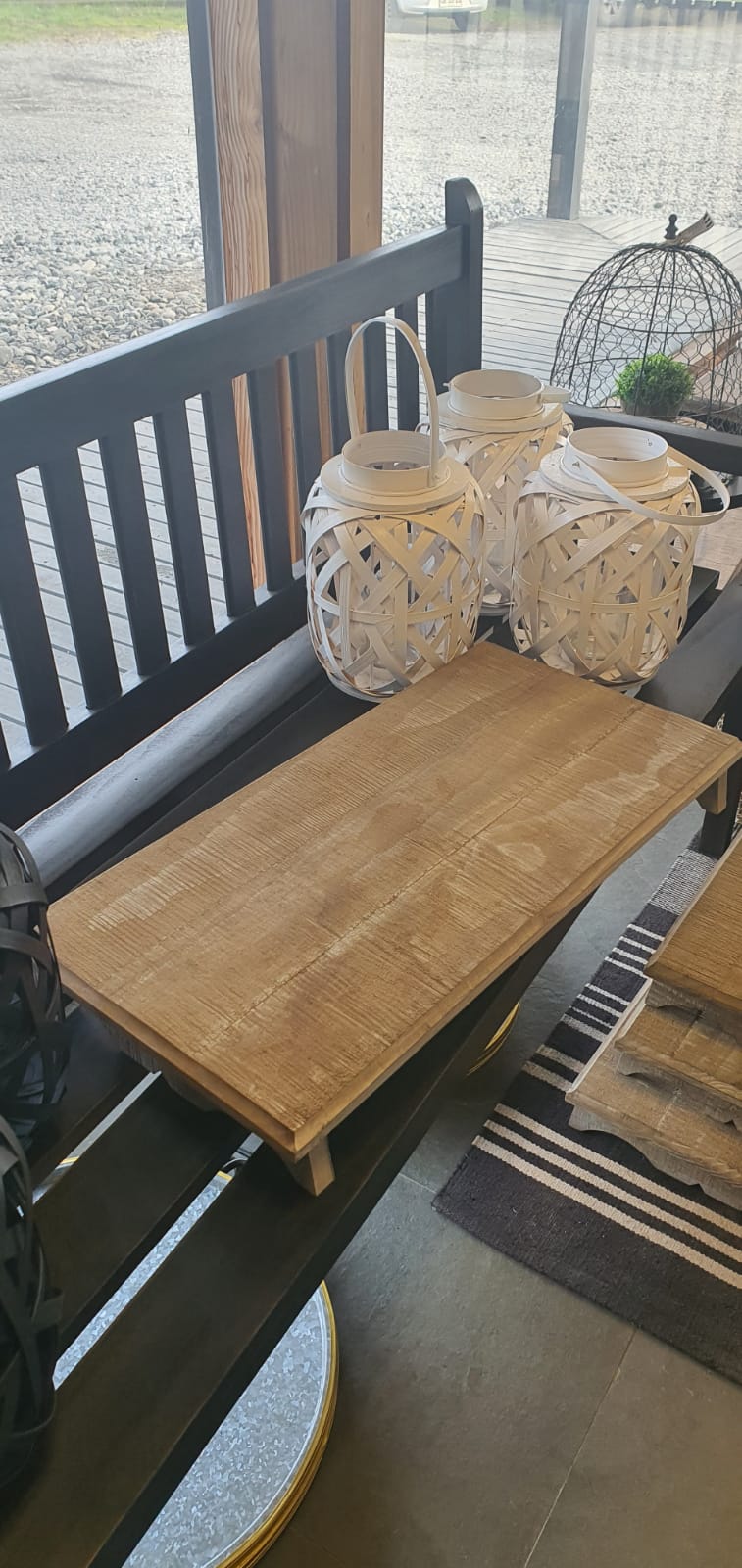 Tarima Rústica - Pino Clear Aserrada Gris Beige Envejecido Tamaño Grande 70x35x8