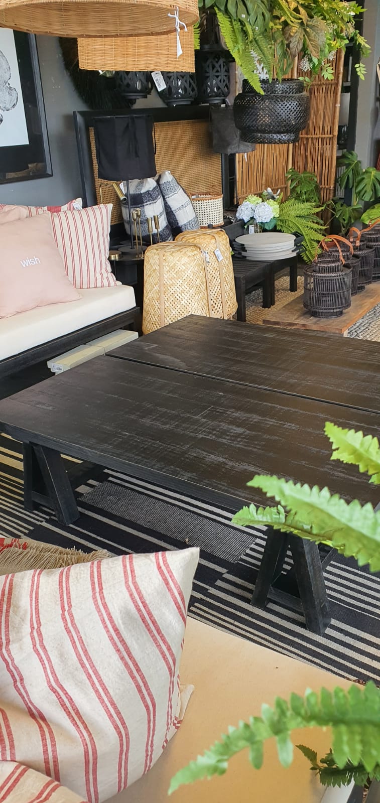 Mesa de Centro Caballete — Pátina Negra 130x60x40