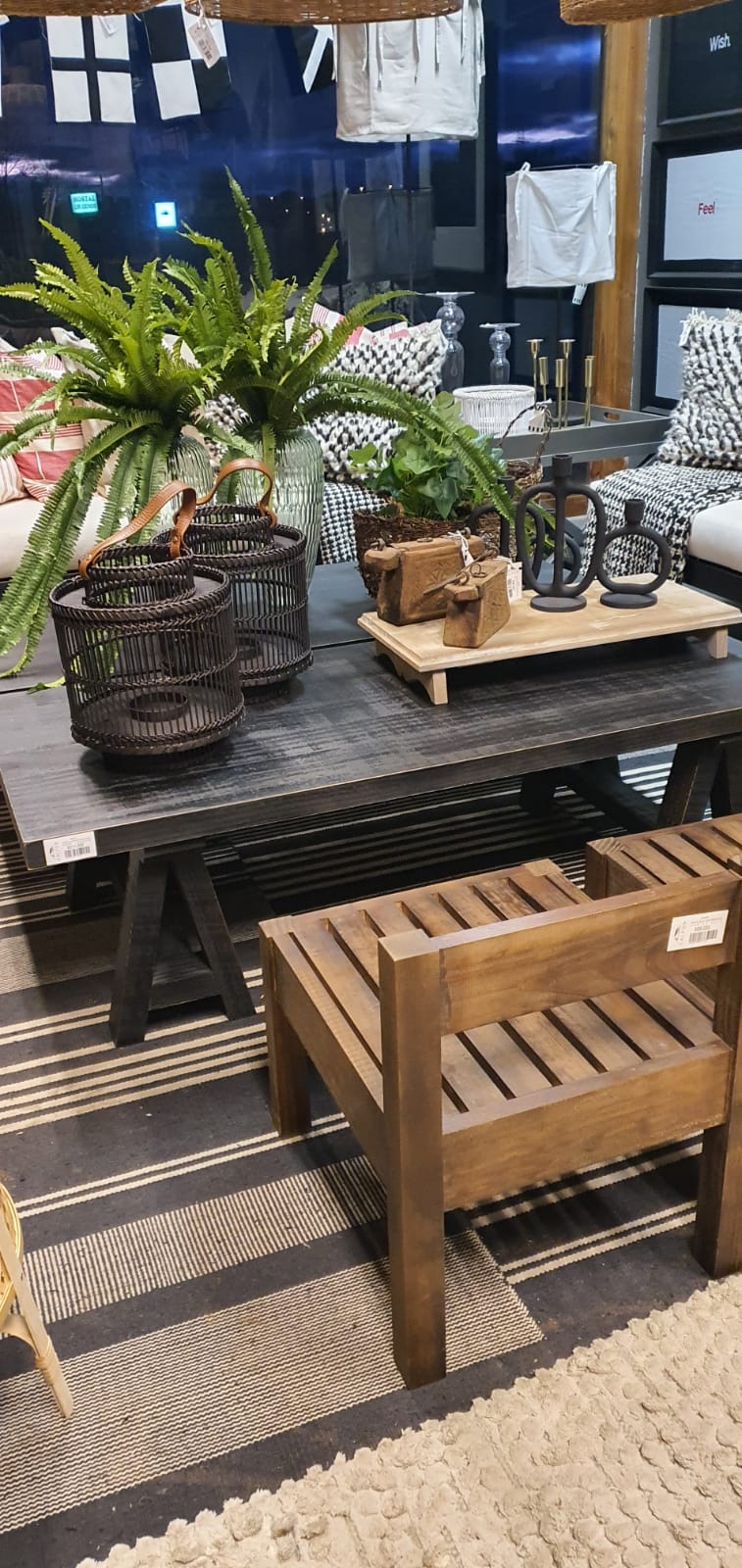 Mesa de Centro Caballete — Pátina Negra 130x60x40