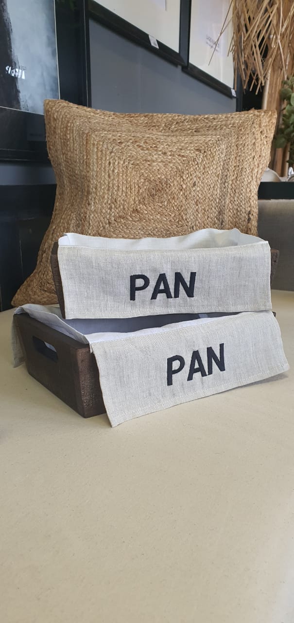 Panera — Con Funda de Lino Teñido Café 30x20x8