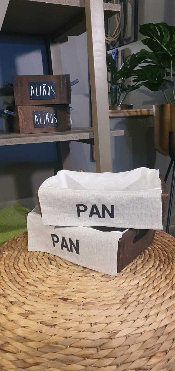 Panera — Con Funda de Lino Teñido Café 30x20x8