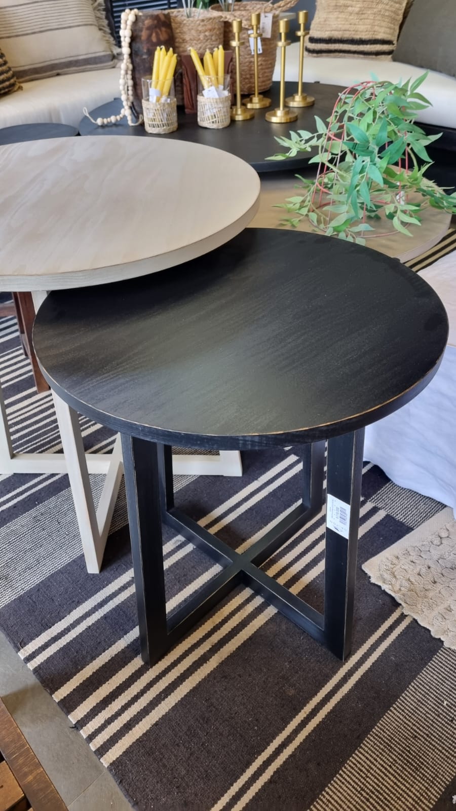 Mesa Lateral Ana - Pátina Negra 50x50x55