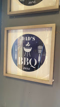 Cuadro Lata BBQ Azul - Blanco 41x41