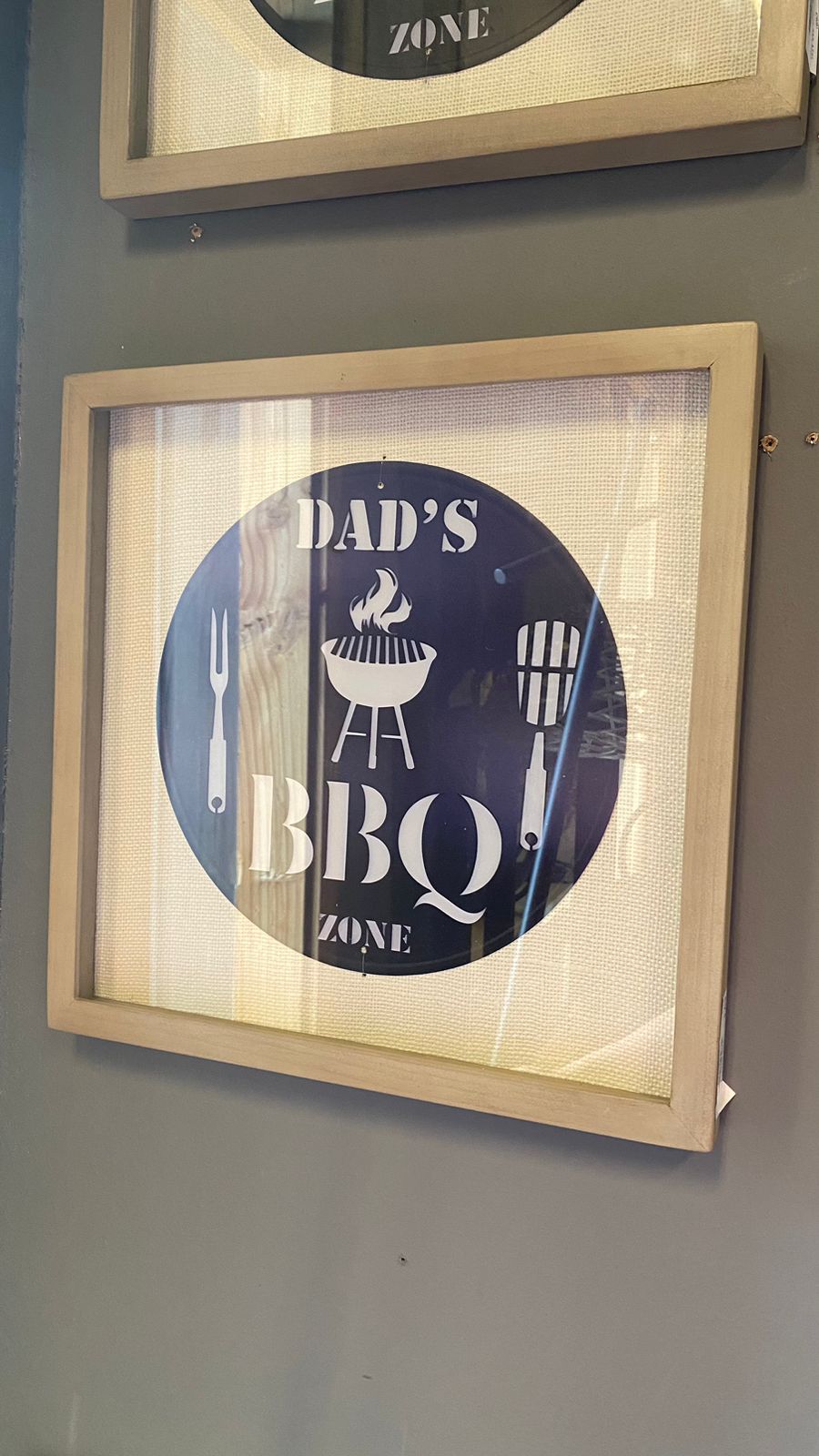 Cuadro Lata BBQ Azul - Blanco 41x41