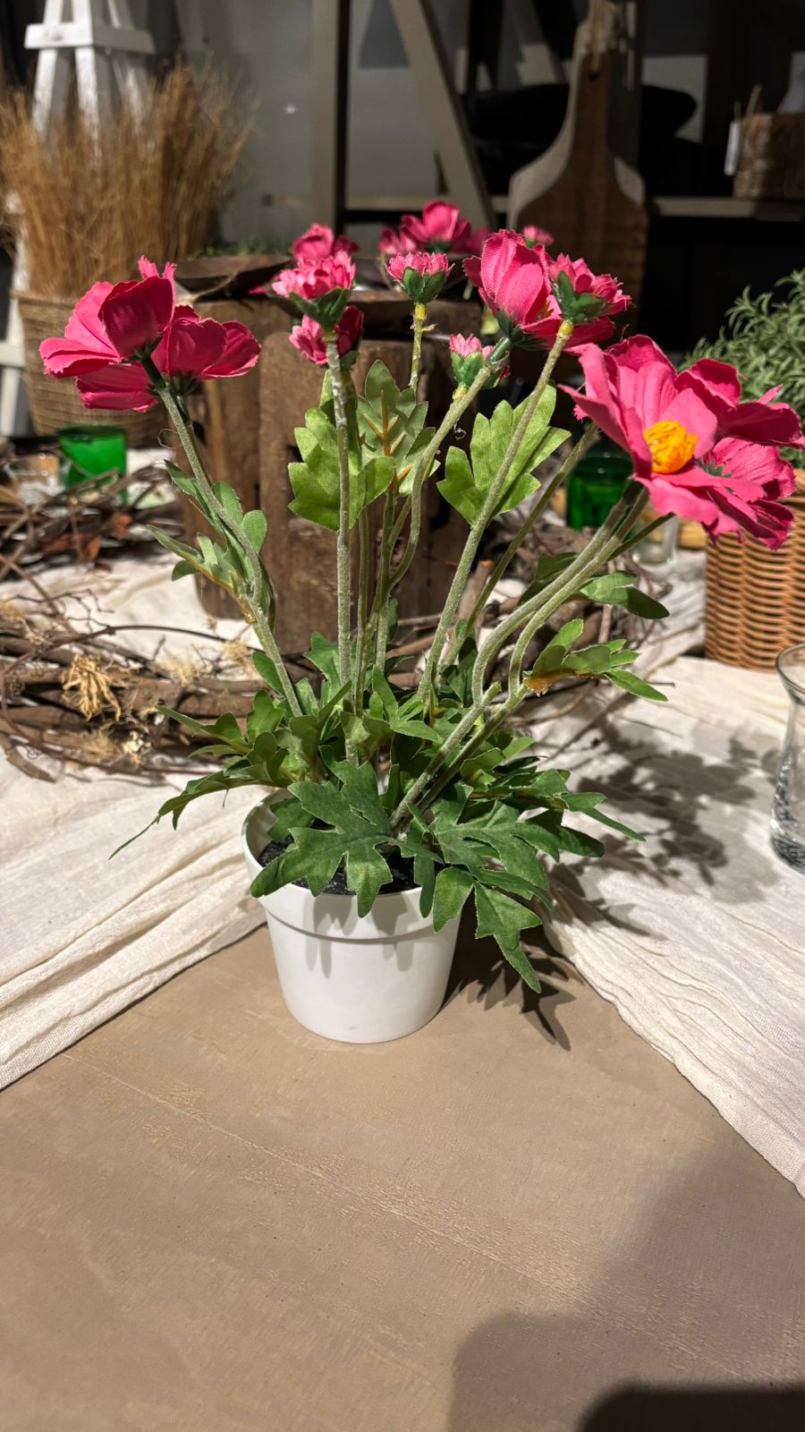 Flor en Maceta — Plástico Fucsia 8x28