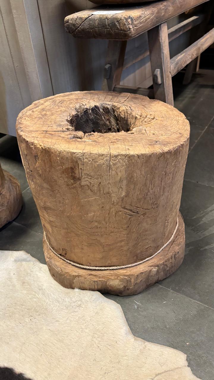Tronco de Madera Decorativo — Rústico Natural Tamaño Grande 34x30x34
