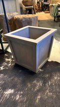 Macetero de Exterior - Pino Clear Teñido Rústico Gris Beige Envejecido 35x35x33
