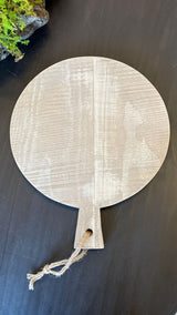 Redondo Pino Clear Teñido Rústico Claro Gris Beige Envejecido Tamaño Chico 38x49