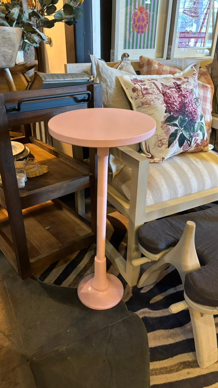 Mesita Auxiliar Alta — Pino Clear Pulido Rosado 30x30x70