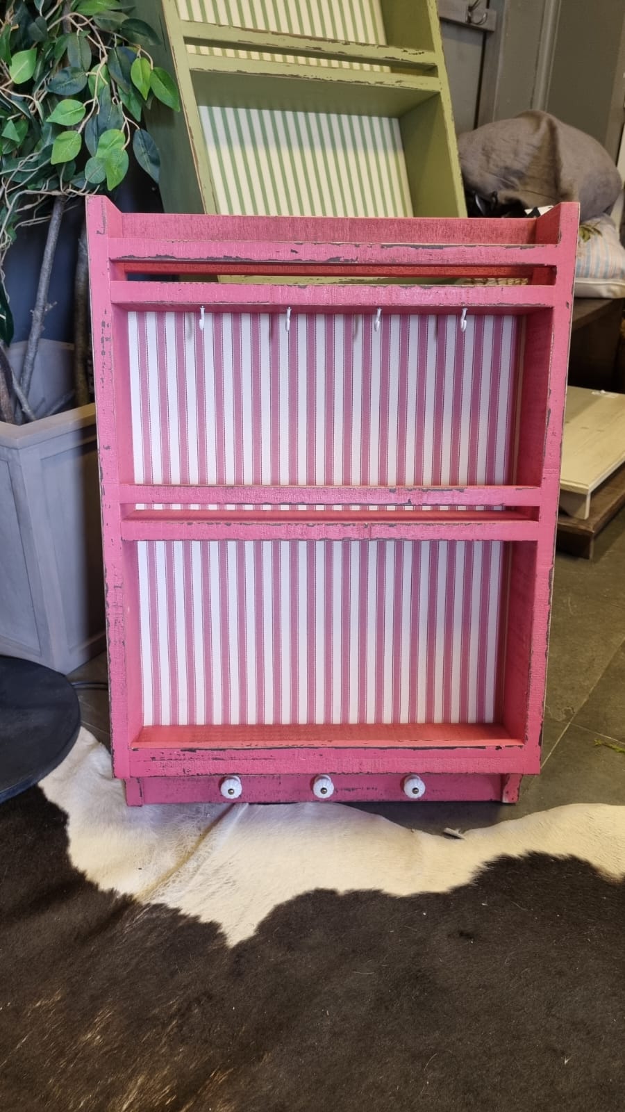 Repisa para Platos - Pino Clear Pulida Rosado 50x10x70