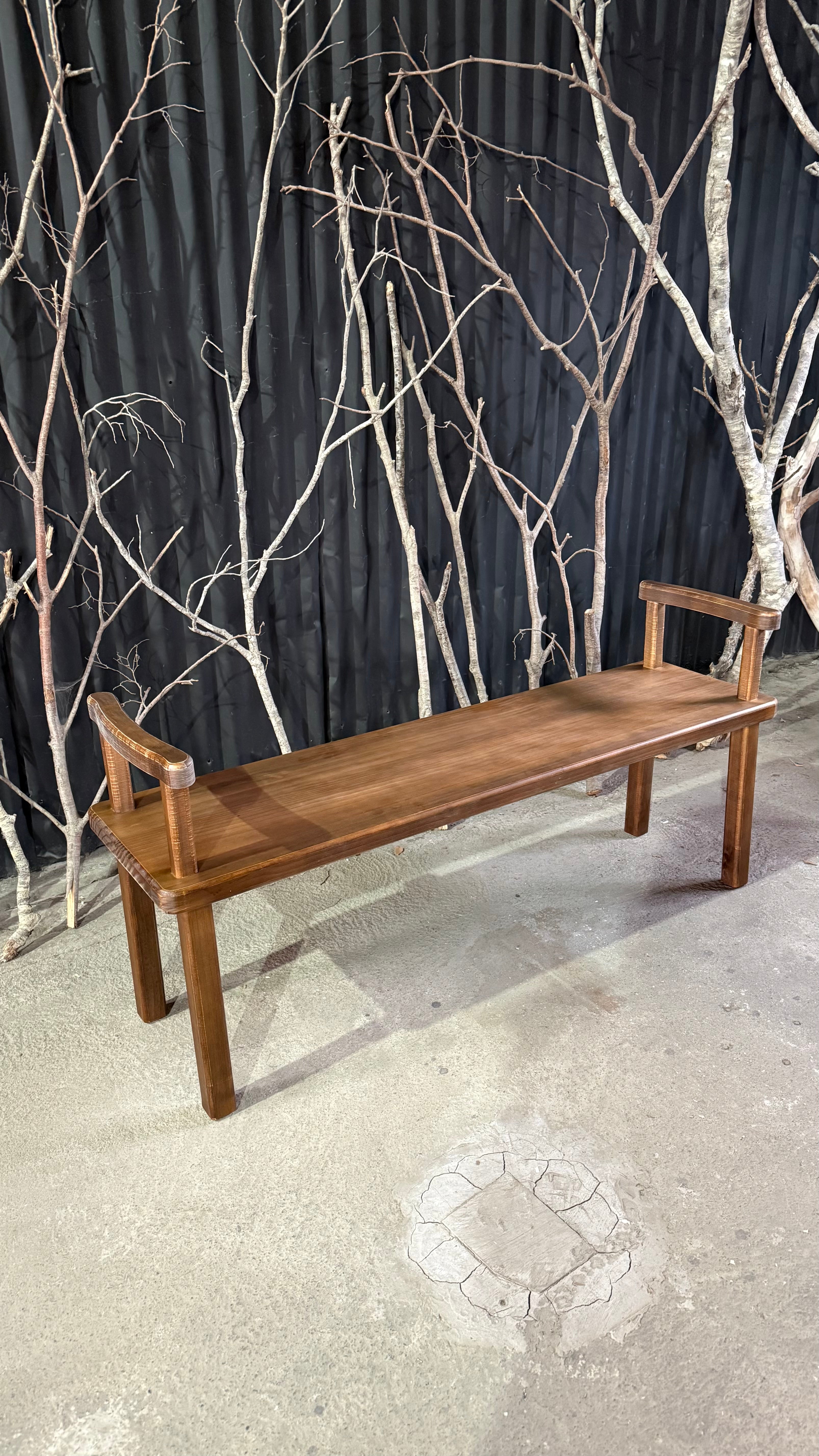 Banqueta María - Pino Clear Teñido Café 130x35x60