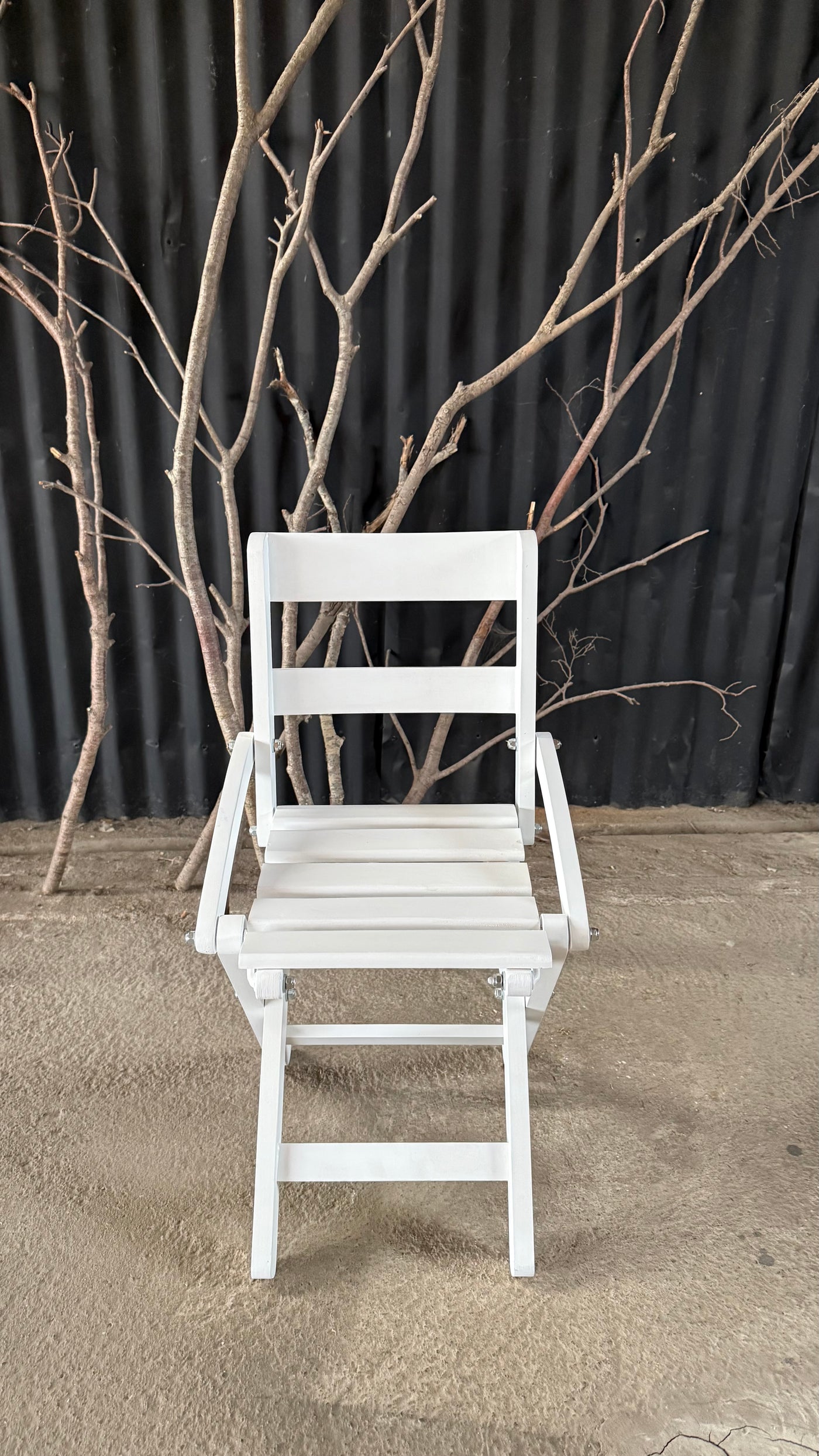 Silla Gabriela — Pino Clear Plegable Blanca 35x40x66
