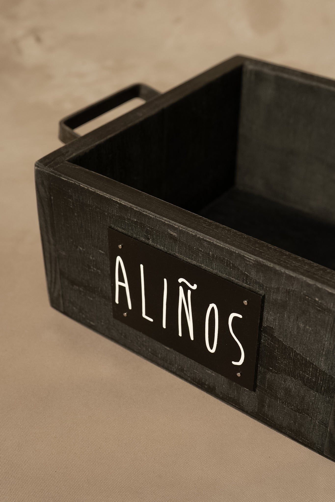 Porta Aliños - Con Asa Metálica Negro 20x20x10