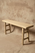 Banqueta Tere - Pino Clear Teñido Rústico Gris Beige Oscuro Envejecido 110x23x45