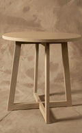Mesa Lateral Ana - Pino Clear Teñido Rústico Gris Beige Oscuro Envejecido 60x60x60