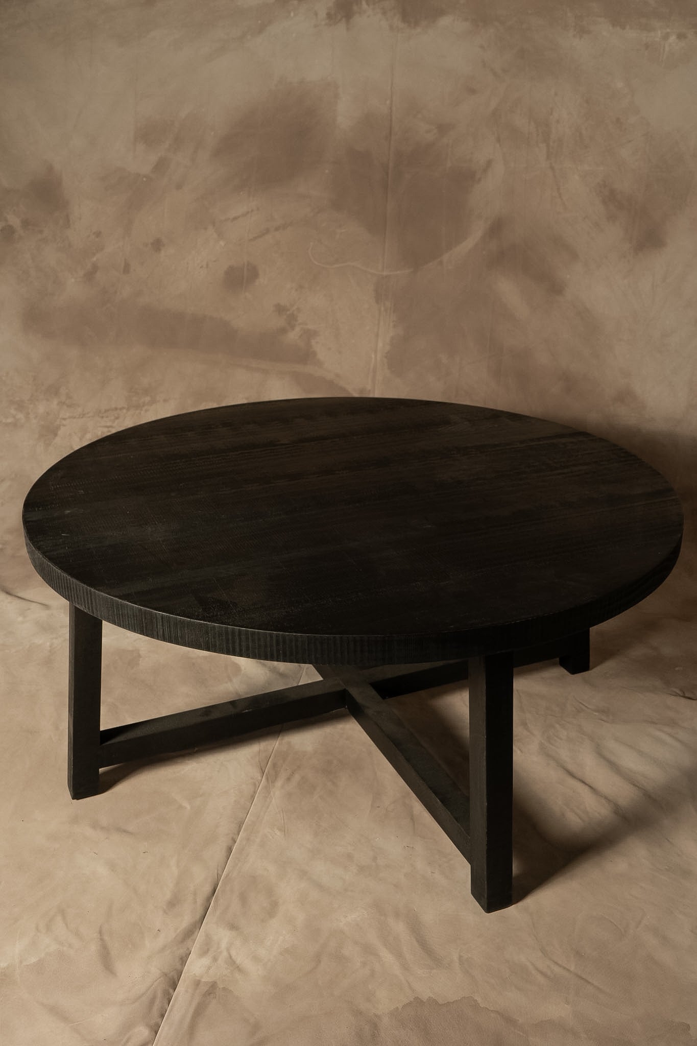 Mesa de Centro Redonda - Pátina Negra 100x100x45