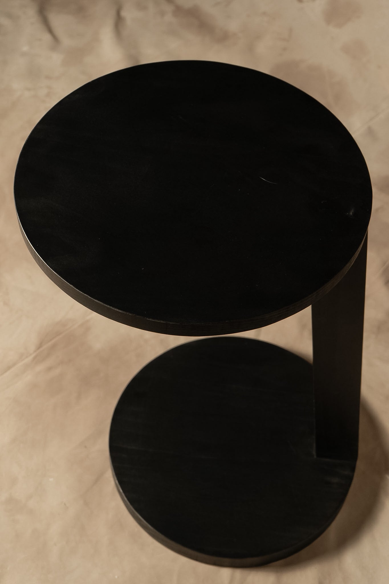 Mesita Auxiliar Redonda - Negro 38x38x60