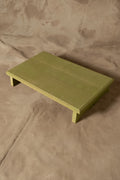 Tarima Redonda - Pino Clear Aserrado Pátina Verde Tamaño Chico 50x30x9