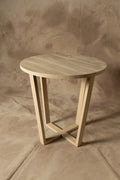 Mesa Lateral Sol - Rústico Pino Clear Teñido Rústico Aserrada Gris Beige Oscuro Envejecido 60x60x60
