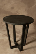 Mesa Lateral Sol - Pino Clear Aserrada Pátina Negra 50x50x55