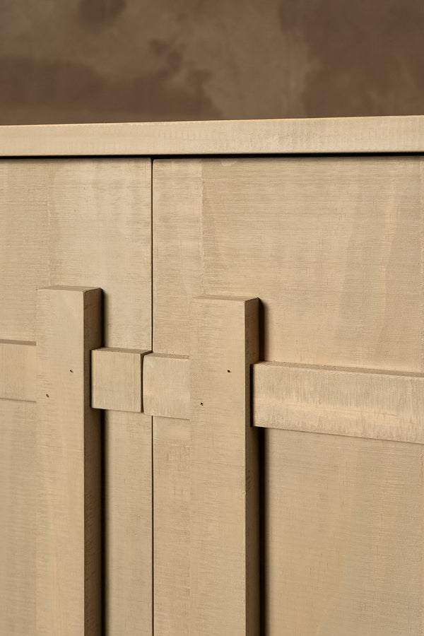 Mueble Bar Dos Puertas - Pino Clear Teñido Rústico Aserrado Gris Beige Oscuro Envejecido 80x40x100