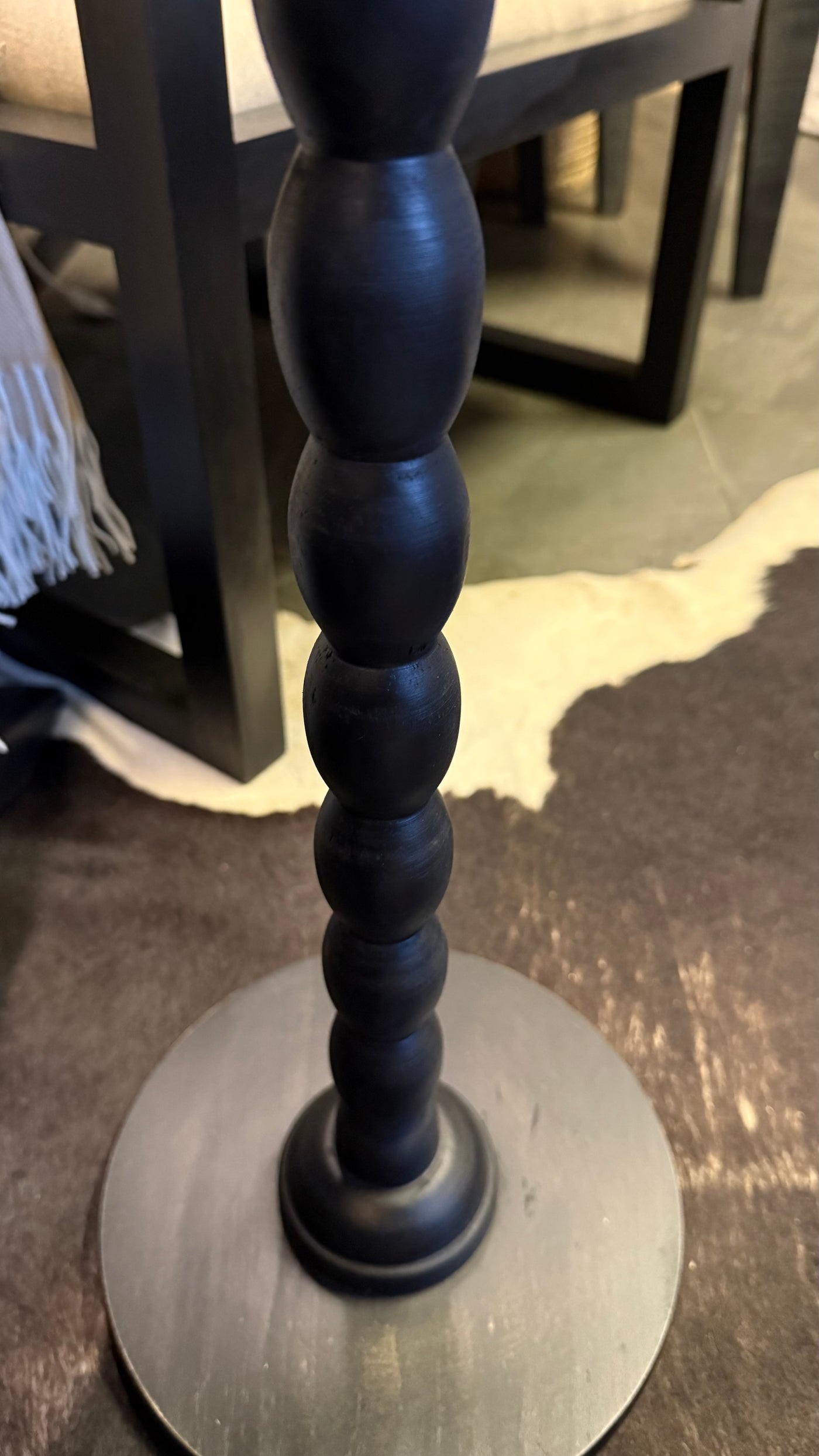 Mesa Auxiliar — Pino Clear Pulido Pátina Negra 32x32x59