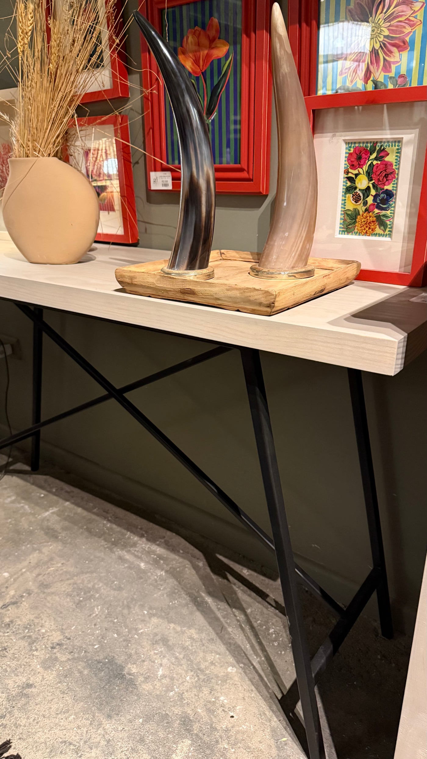 Arrimo Cruceta de Fierro — Fierro y Madera Teñido Rústico 130x42x75