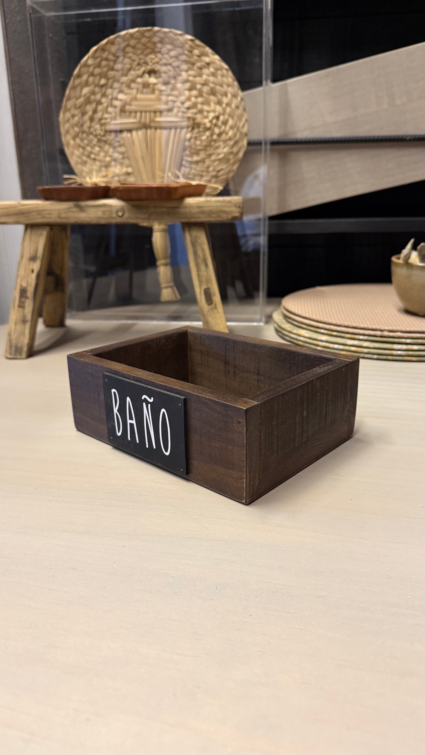 Caja de Baño — Teñido Café 20x15x7