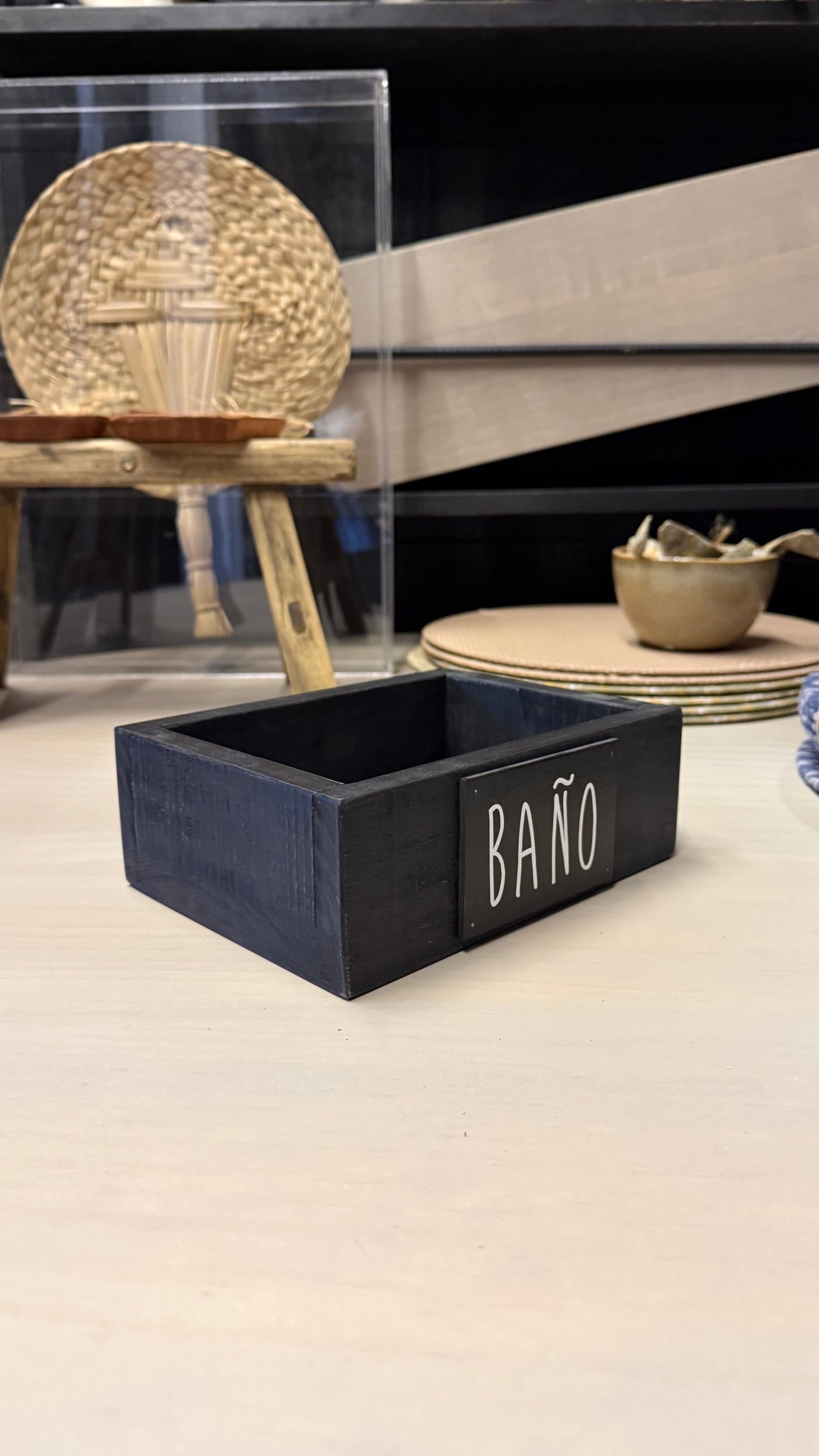 Caja de Baño — Pátina Negra 20x15x7