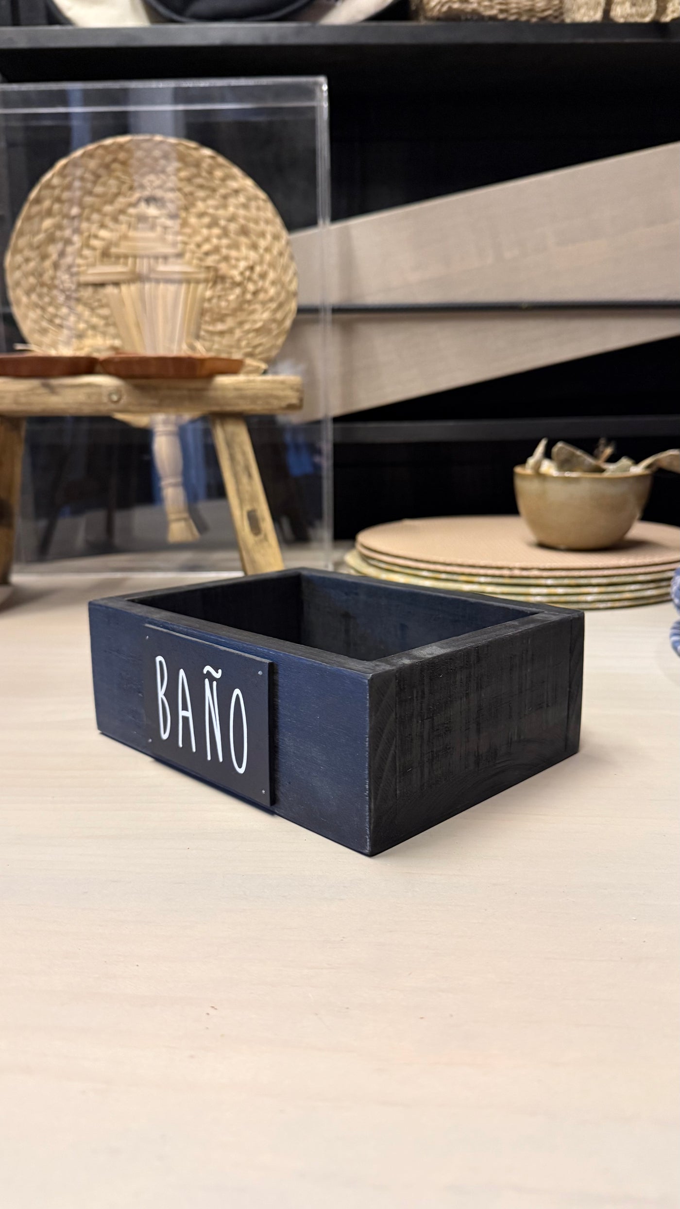 Caja de Baño — Pátina Negra 20x15x7
