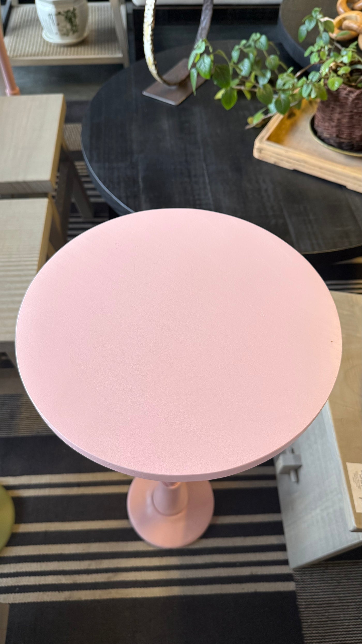 Mesita Auxiliar Alta — Pino Clear Pulido Rosado 30x30x70