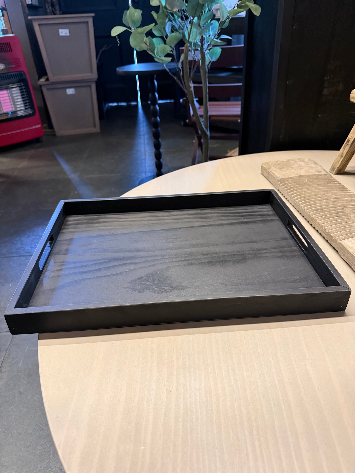 Bandeja Rectangular — Dora Pino Clear Pátina Negra 45x33x4