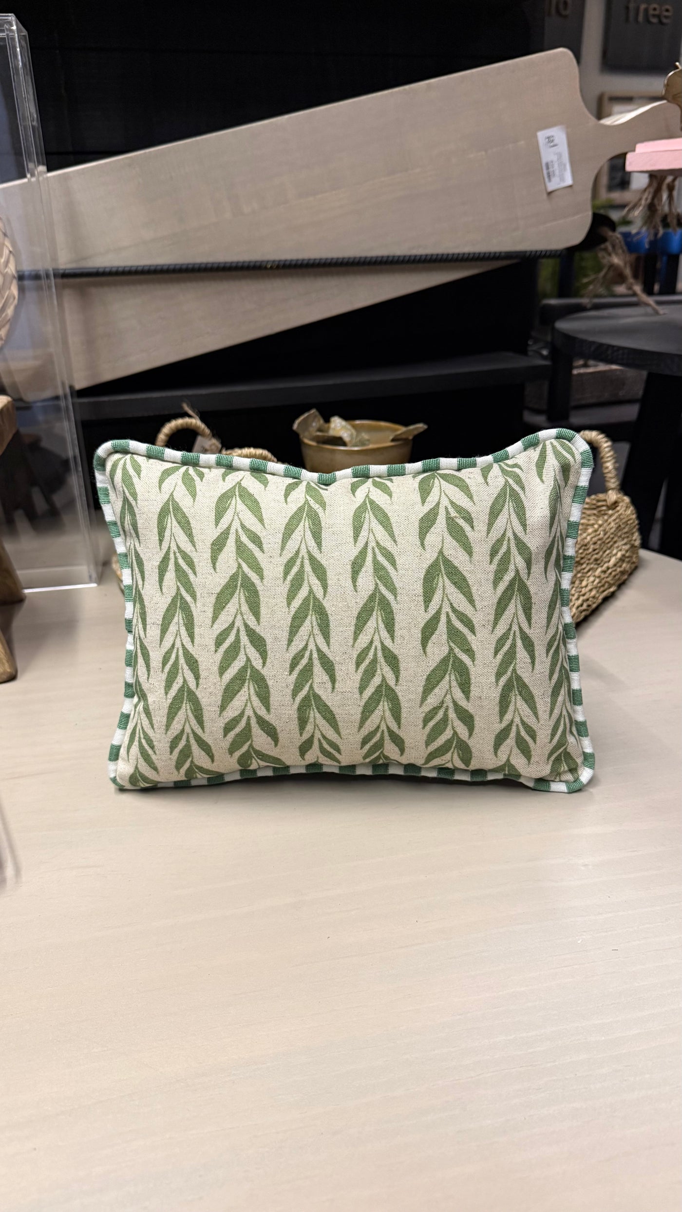 Cojín — Beige Detalles Verdes 30x20